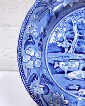 Load image into Gallery viewer, Blue and White Transferware Plate with Cows
