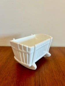 Milk Glass Baby Cradle Planter