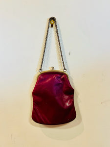 Red Silver Chain Evening Purse