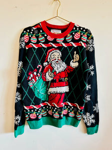 Ugly Holiday Santa Claus comes to Town Sweater