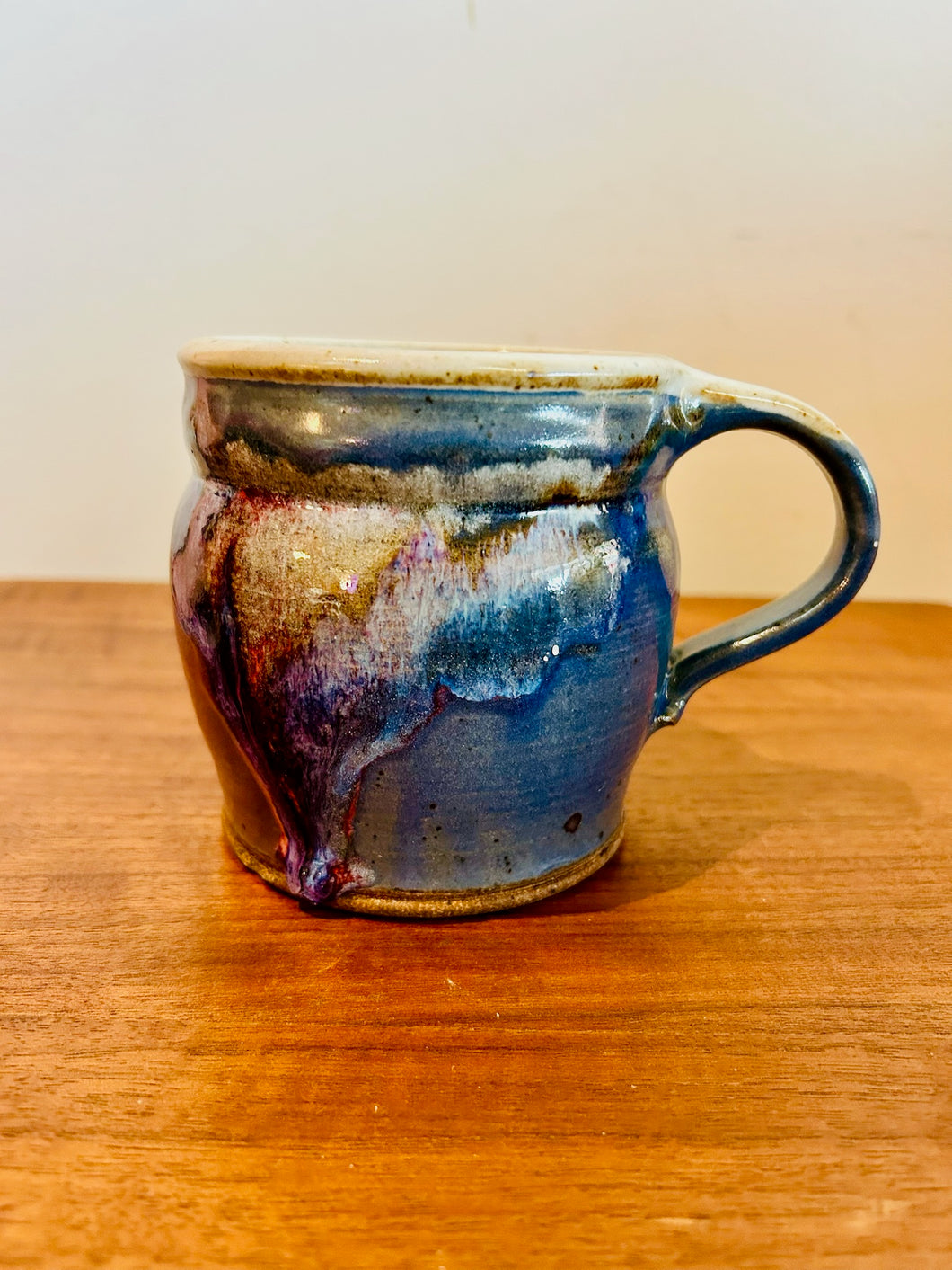 Stoneware Glazed 3 Toned Pottery Coffee Cup Mug