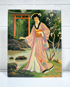 Vintage PBN Japanese Woman with Bird