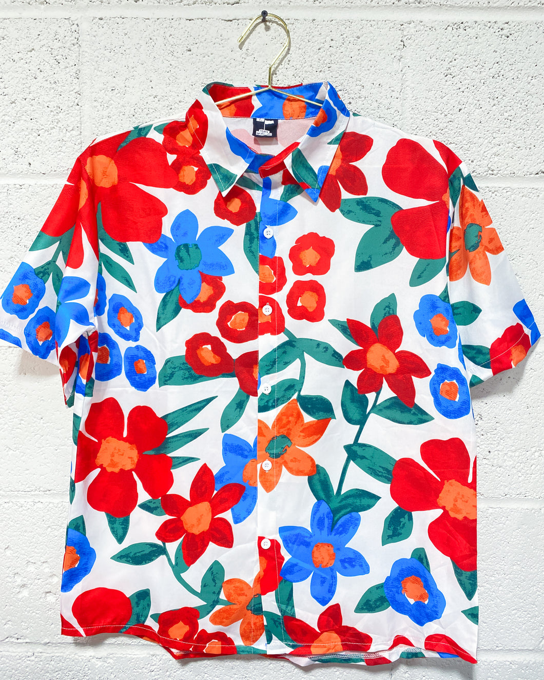 Big Bright Floral Button Up (L)