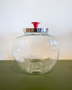 Vintage Tilted Glass Penny Candy/Cookie Jar