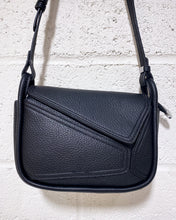 Load image into Gallery viewer, Black Diagonal Stitched Crossbody Bag
