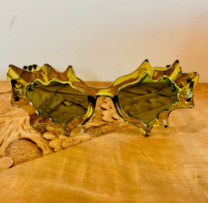 Splattered Water Funky Raver Green Frame Sunnies