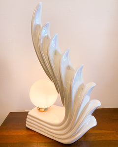 Art Deco Cascading Wings Irridescent Table Lamp