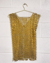 Load image into Gallery viewer, 1970’s Gold Mirrored Chainmail Vest
