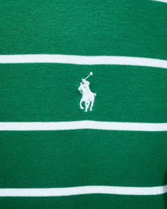 Green and White Striped Polo Shirt (L)