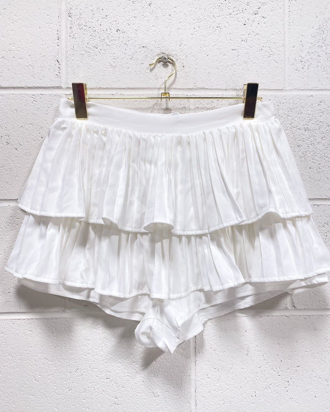 White Pleated Skort (L)