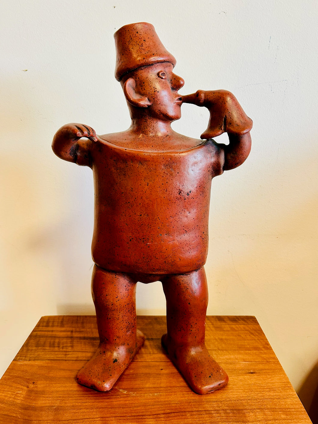 Colima Style Pottery Man Statue