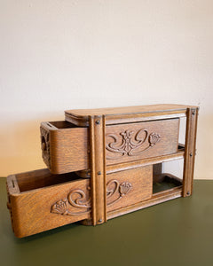 Art Nouveau Two Drawer Sewing Box