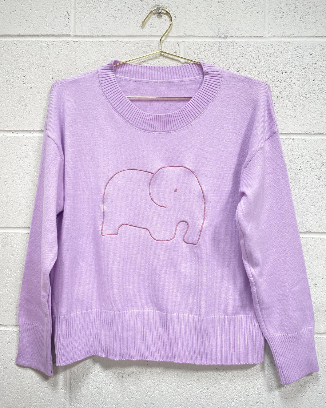 Lavender Elephant Sweater(XL)