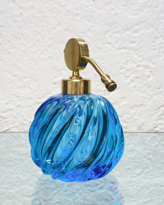 Blue Swirl Glass Perfume Bottle