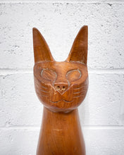 Load image into Gallery viewer, Mid Century Teak Siamese Cat Statue
