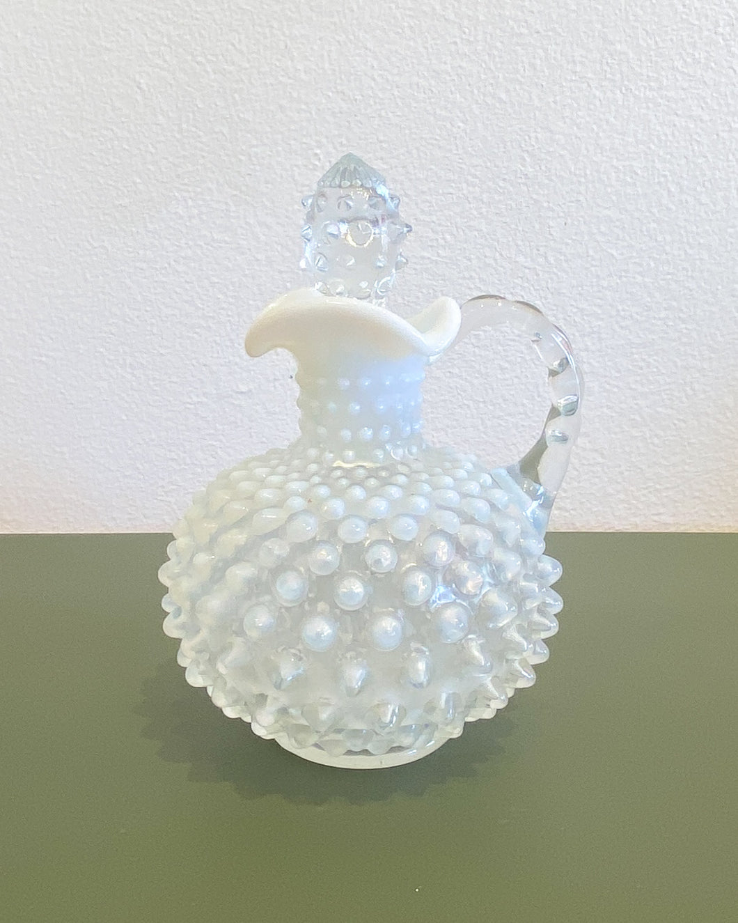 Fenton French Opalescent Glass Hobnail Cologne Bottle