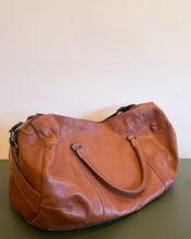 Load image into Gallery viewer, Large Brown Leather Duffel Bag
