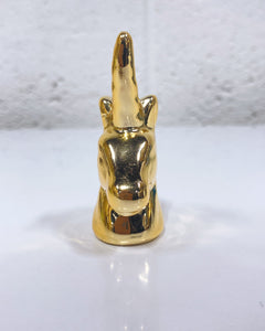 Mini Gold Unicorn Head Figurine