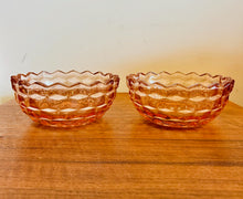 Load image into Gallery viewer, Pink Depression Cubist Oval Divided Glass Trinket Dish Bowl 1930s
