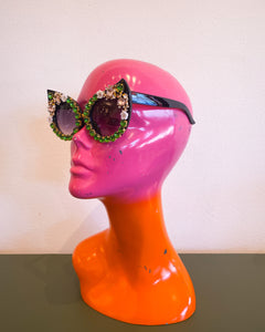 Jeweled Black Cat Eye Sunnies