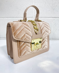 Champagne Velvet Handbag