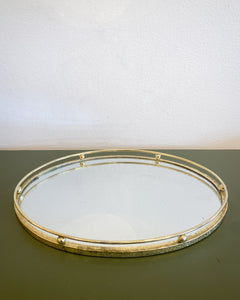 Vintage Gold Tone Oval Tray