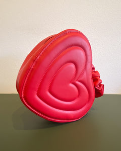 Red Heart Purse with Scrunchy Handle