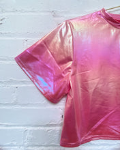 Load image into Gallery viewer, Pink Irridescent Crop Top (L)
