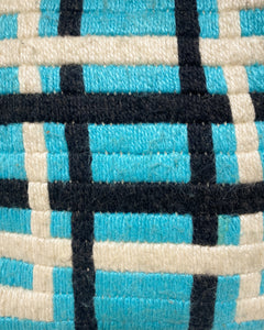 Vintage Blue Woven Pillow with Tassels