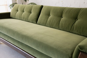 80" Desmond Walnut Framed Sofa in Olive Green