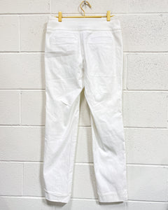 White Straight Leg Pants (4 Slim)