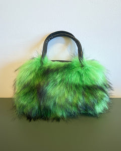 Super Furry Neon Green and Black Purse