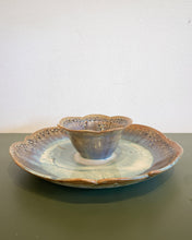 Load image into Gallery viewer, Vintage Art Pottery Chip and Dip Tray, Signed
