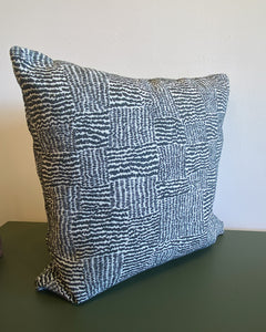 Square Grey and White Woven Textured Pillow