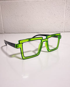 Green Rectangle Glasses