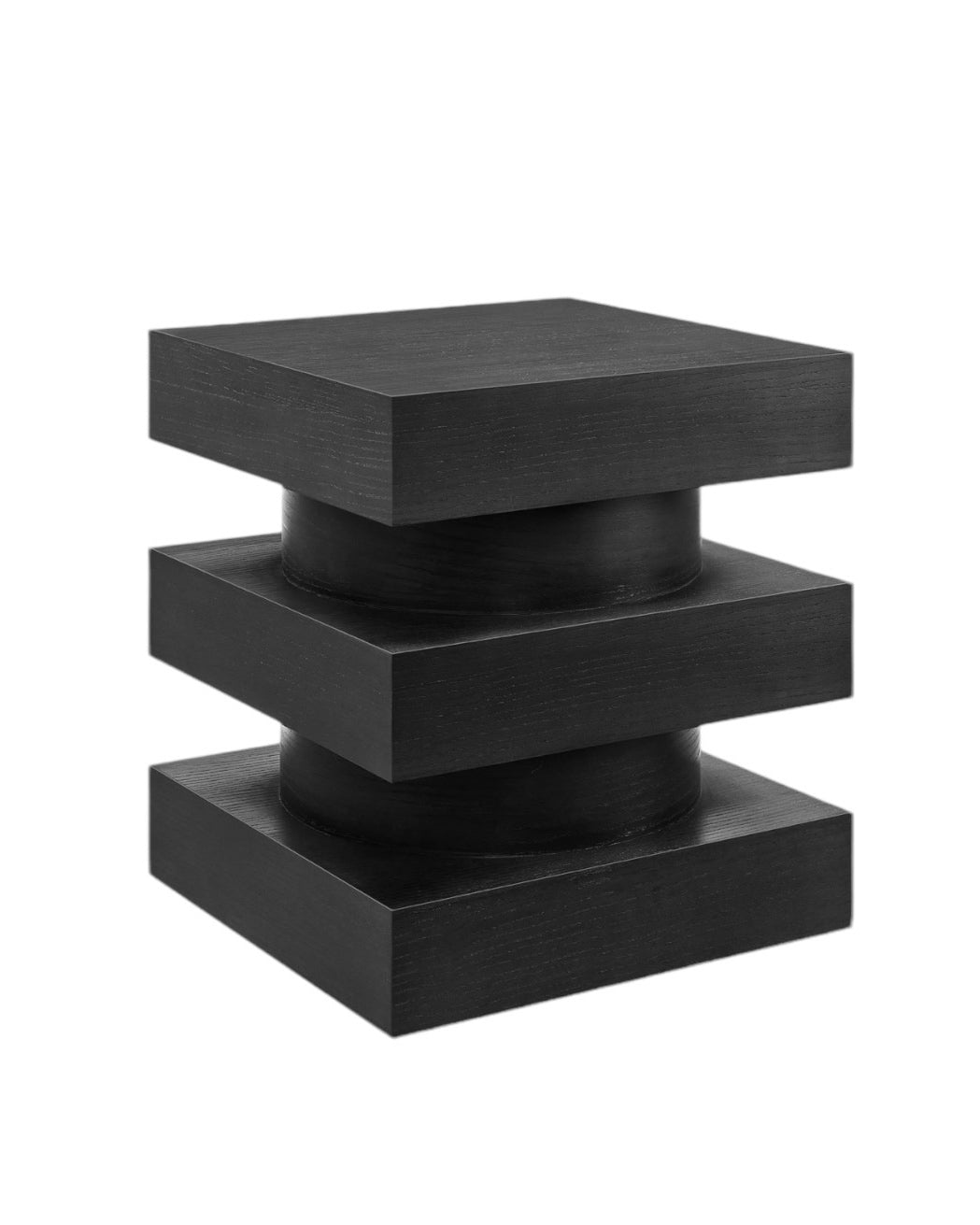 Black Stacked Square Side Table