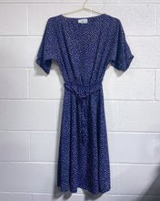 Load image into Gallery viewer, Vintage Navy Blue Polka Dot Dress (10)
