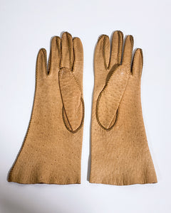 Vintage Tan Gloves (6)