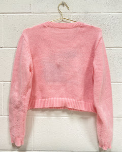 Pink Sweater with a Black Bunny (L)