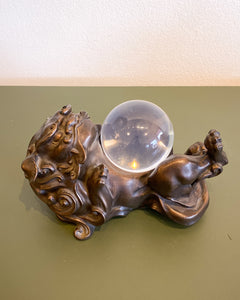 Vintage Foo Dog Sculpture with Lucite Ball