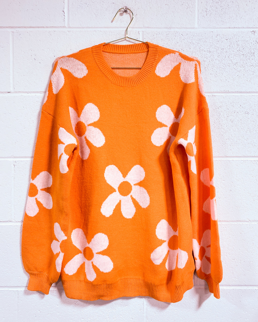 Orange Flower Power Pullover (L)