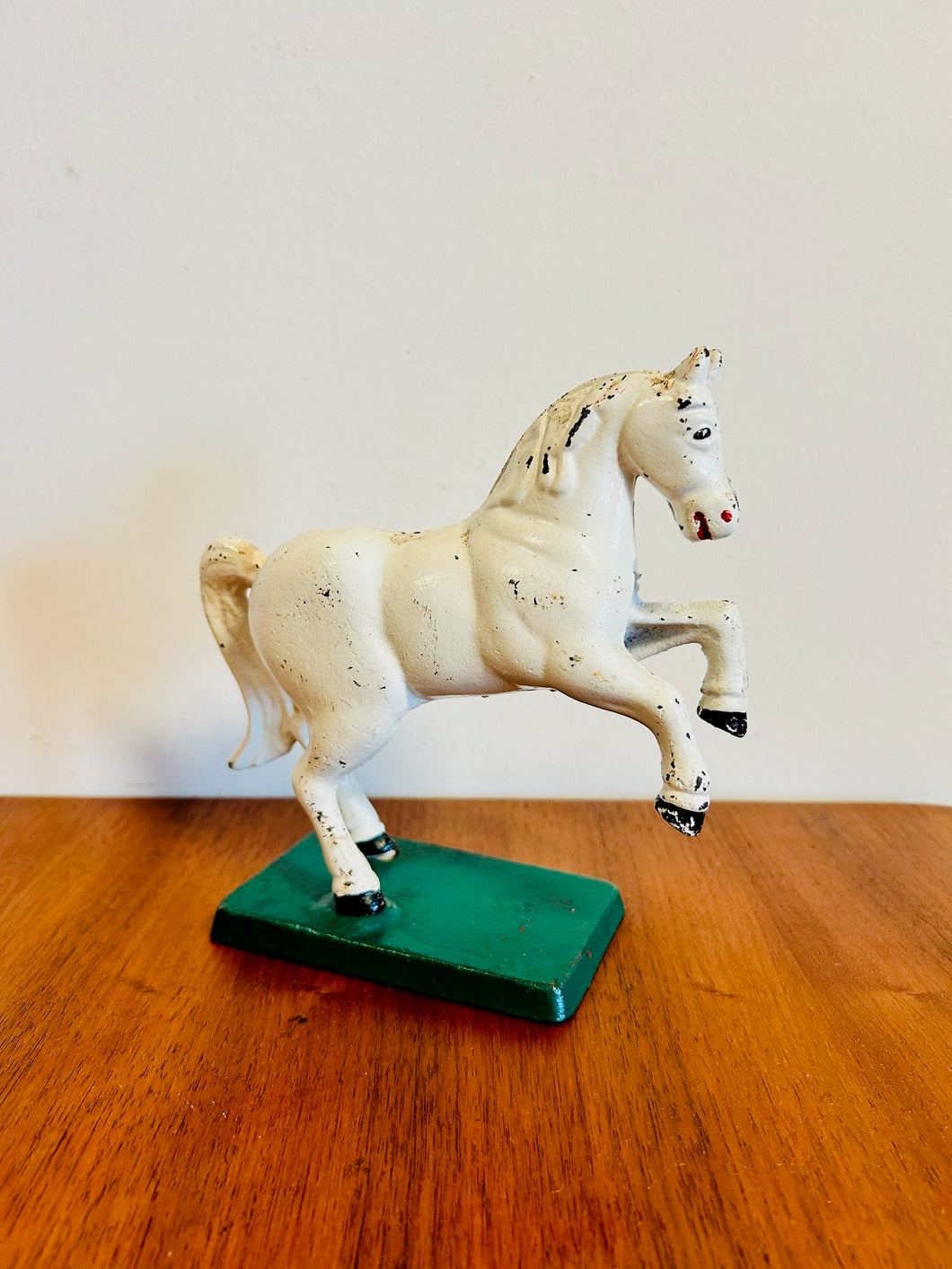 White Cast Iron Horse Piggy bank