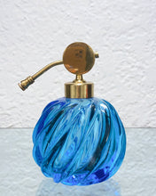 Load image into Gallery viewer, Blue Swirl Glass Perfume Bottle
