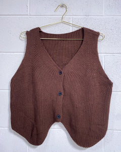 Chocolate Brown Knit Vest (XXL)