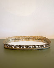 Load image into Gallery viewer, Vintage Oval Gold Vanity Tray
