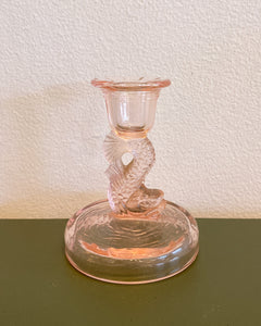 Vintage Pink Depression Glass Candle Holder