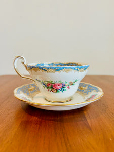 Coalport Montrose Blue Tea Cup Set