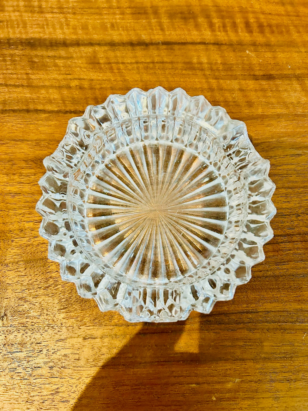 Vintage Frosted Clear Round Glass Ashtray