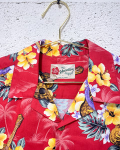 Hilo Hottie Red Ukelele Hawaiian Shirt (M)