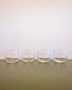 Set of 4 Ribbed Small Roly Poly Glasses